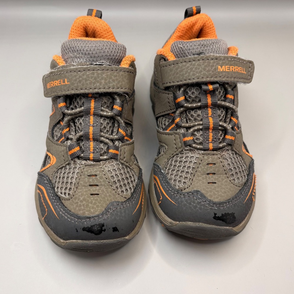 Merrell Kids Trail Hiking Sneakers Gray Orange Size 8.5M